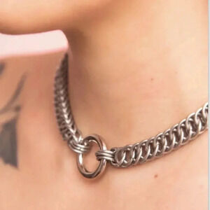 Ophidian Cascavel Collar Metal Choker Chainmail Necklace 15 inches